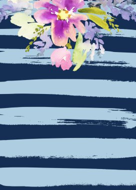 Çiçekli tebrik kartı.