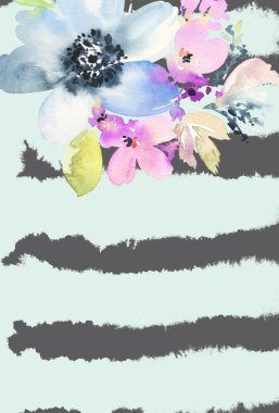 Çiçekli tebrik kartı.