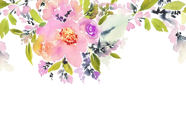 Cartão de saudação com flores. — Fotografia de Stock