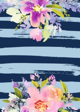 Çiçekli tebrik kartı.