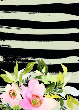 Çiçekli tebrik kartı.