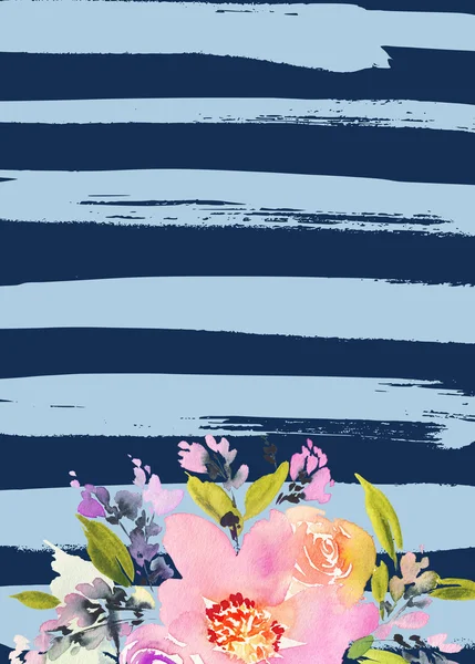 Çiçekli tebrik kartı.