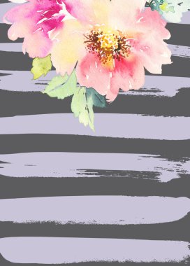 Çiçekli tebrik kartı.