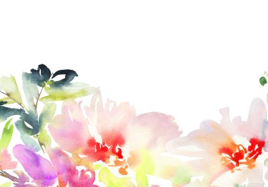 Çiçekli tebrik kartı.