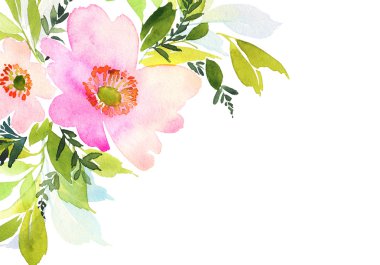 Çiçekli tebrik kartı.