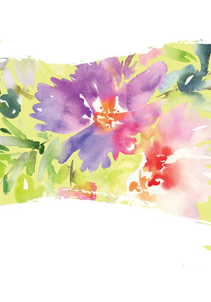 Cartão de saudação com flores. — Fotografia de Stock