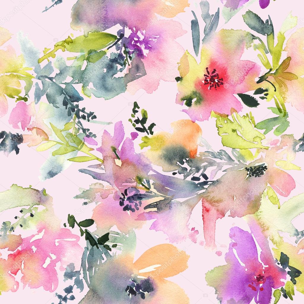 Abstract Watercolor Flowers Stock Photo Image By C Karma