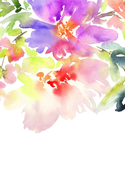 꽃으로 인사 카드. — 스톡 사진