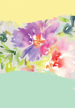 Çiçekli tebrik kartı.