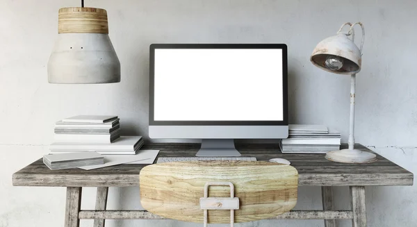 Hipster işyeri bilgisayar ile