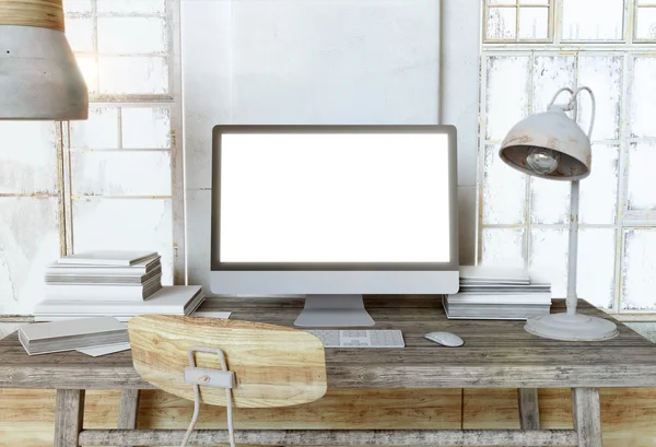 Endüstriyel çatı katında işyeri