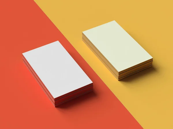 Business cards on two color background — Stock Photo, Image