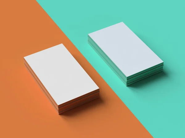 Business cards on two color background — Stock Photo, Image