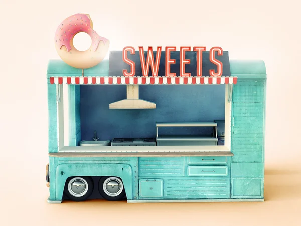 Donuts voedsel vrachtwagen — Stockfoto
