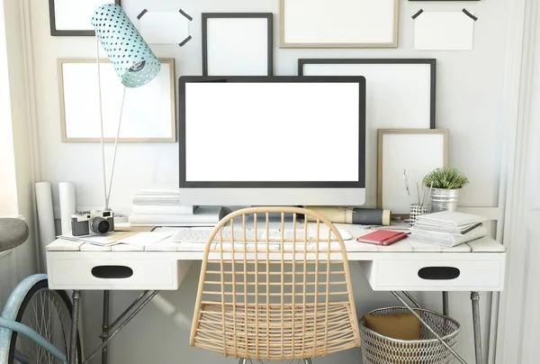 Hipster işyeri bilgisayar ile