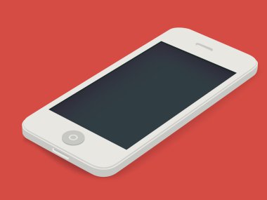 Kırmızı zemin üzerine beyaz smartphone