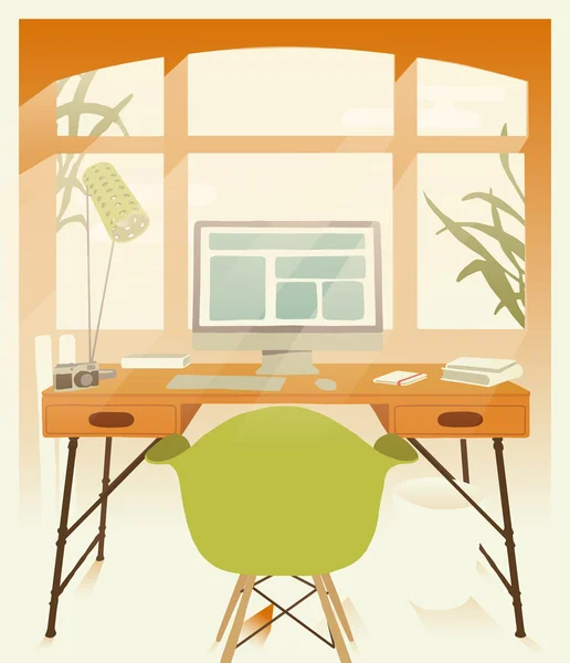 Hipster işyeri bilgisayar ile