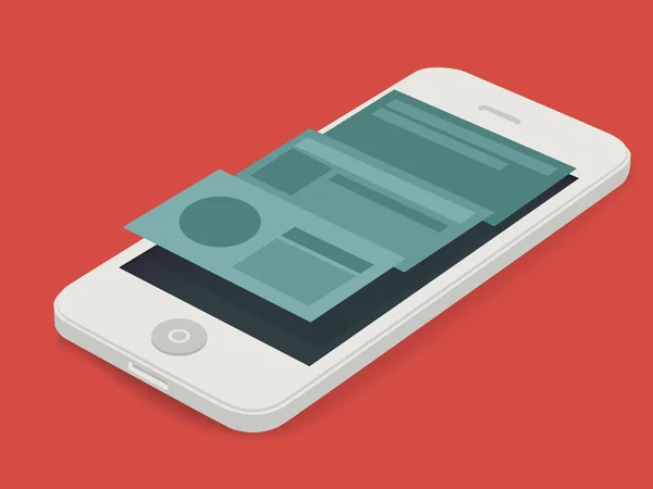 Beyaz smartphone ile 3d arayüzey