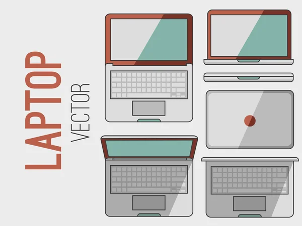 Set van moderne laptops — Stockvector