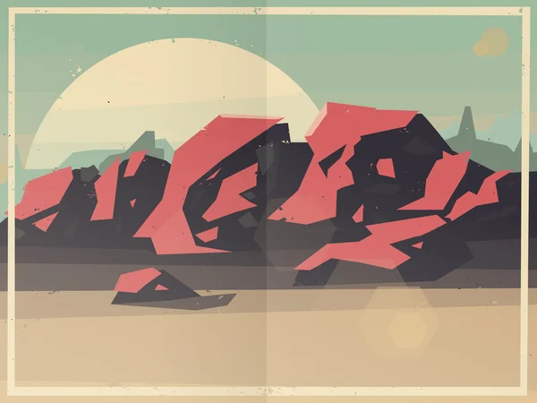 Kartpostal retro futuristik Dağları