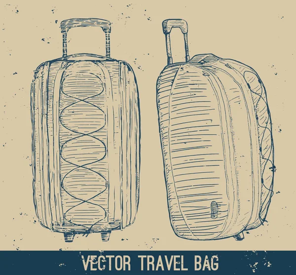 Saco de viagem de esboço — Vetor de Stock