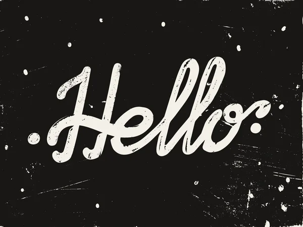 Olá Grunge Lettering — Vetor de Stock