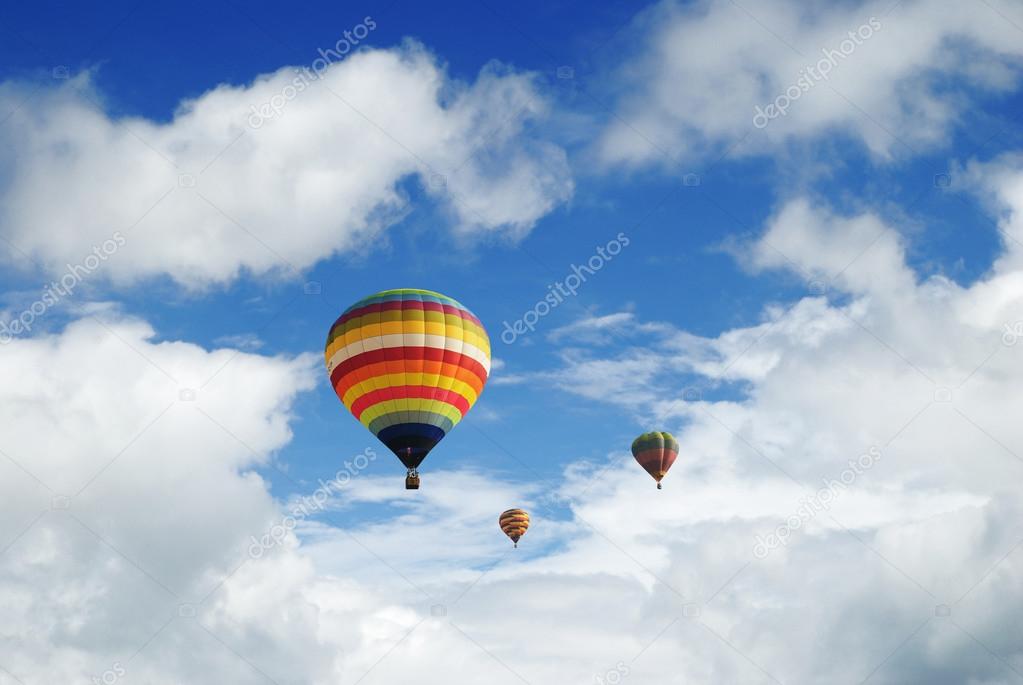 Hot-air balloons in sky