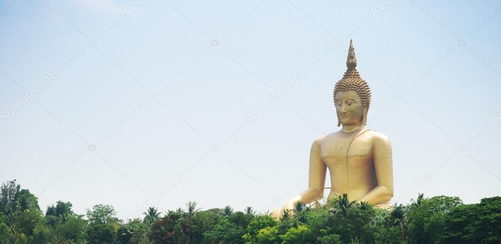 Golden Buddha sculpture