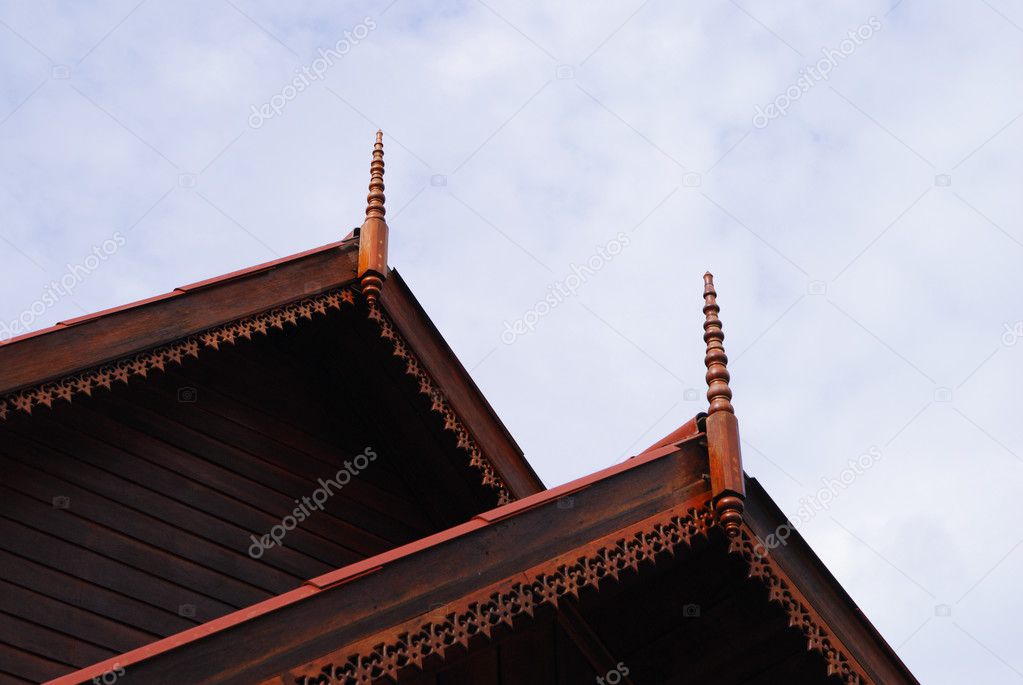 Thai style wood house