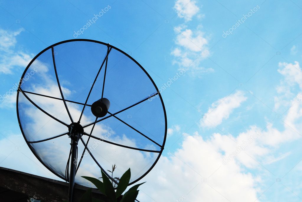Satellite dish on house