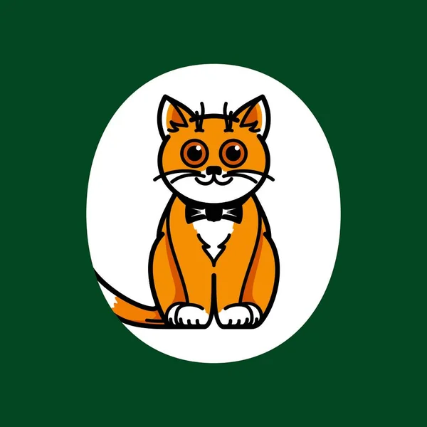 Rolig Ingefära Kattunge Vektor Emblem — Stock vektor