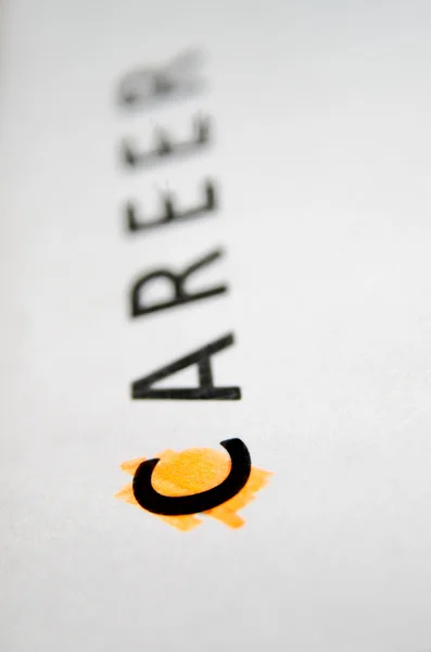 Beyaz bir arka plan üzerinde kariyer yazıt