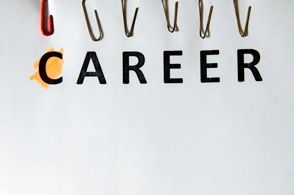 Beyaz bir arka plan üzerinde kariyer yazıt