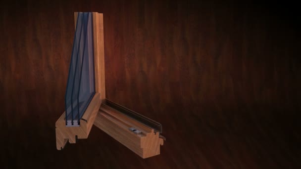 Wood profile cut animation grows into complite window black — Stock Footage Wood profile cut animation grows into complite window black Stock Footage
