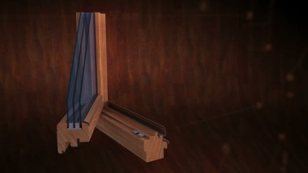Wood profile cut animation grows into complite window black — Stock Footage Wood profile cut animation grows into complite window black Video Clip