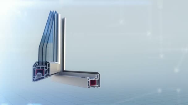 Plastic profile cut animation grows into complete window white — Stock Footage Plastic profile cut animation grows into complete window white Video Clip