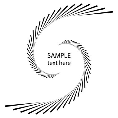 Siyah dönen hız çizgileri spiral formda. Vektör çizimi. Logo, dövme, işaret, sembol, ağ, baskılar, posterler, şablon, model ve soyut arkaplan için modaya uygun tasarım ögesi
