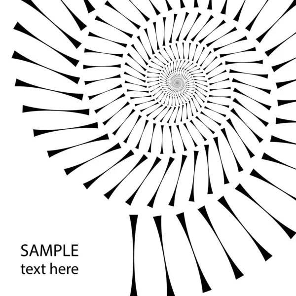 Black Radial Lines Spiral Form Vector Illustration Trendy Design Element — Stock Vector