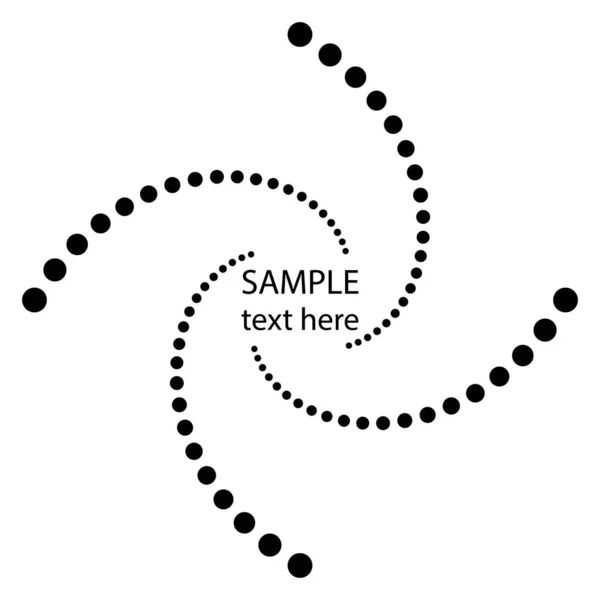 Černá Otáčela Polotónovými Tečkami Tvaru Víru Geometrické Umění Moderní Designový — Stockový vektor