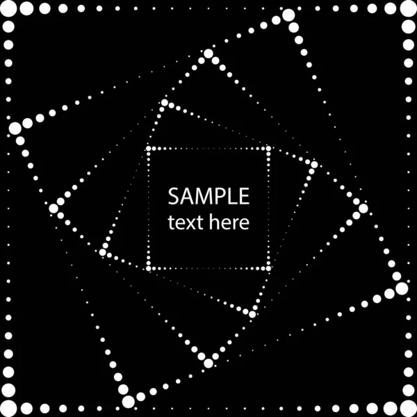 Weiße Konzentrisch Gedrehte Halbtonpunkte Quadratischer Form Geometrische Kunst Trendiges Gestaltungselement — Stockvektor