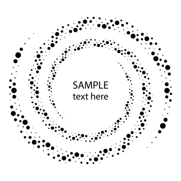 Černý Spirálový Půltón Tečkovanými Pruhy Geometrické Umění Moderní Designový Prvek — Stockový vektor