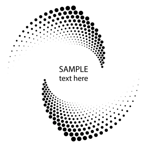 Svart Halvton Prickade Ränder Spiralform Geometrisk Konst Trendig Designelement För — Stock vektor