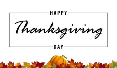 Mutlu Şükran Günleri, siyah vektör el yazısı metinler. Mektup yazılıyor. Web sayfaları, baskılar, şablon, hediye, davet ve tebrik kartı için vektör illüstrasyonu