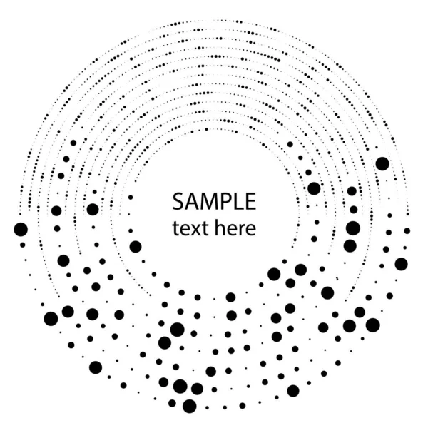 Černé Radiální Soustředné Půltónové Tečky Kruhu Geometrické Umění Moderní Designový — Stockový vektor