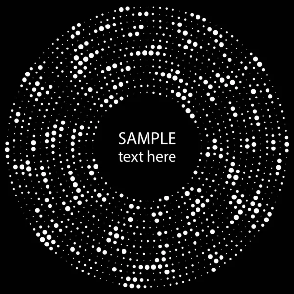 Pontos Meio Tom Concêntricos Radiais Brancos Arte Geométrica Elemento Design — Vetor de Stock
