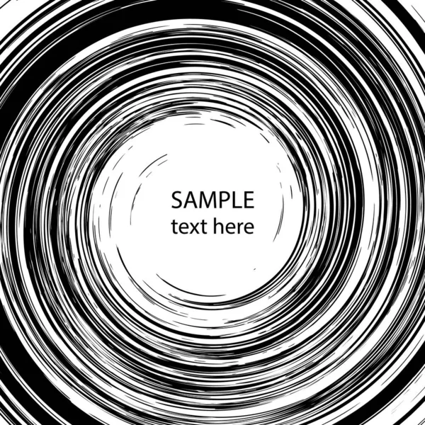 Černý Vír Grunge Tvar Bílém Pozadí Geometrické Umění Vektorová Ilustrace — Stockový vektor