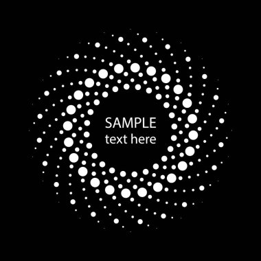 Yarım tonluk beyaz çizgiler yuvarlak formda. Geometrik sanat. Çerçeve, logo, dövme, işaret, sembol, ağ, baskılar, posterler, şablon, model ve soyut arkaplan için modaya uygun tasarım ögesi