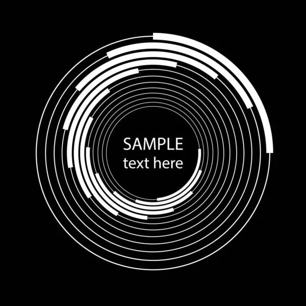 Vita Radiella Koncentriska Ränder Spiralform Geometrisk Konst Trendig Designelement För — Stock vektor