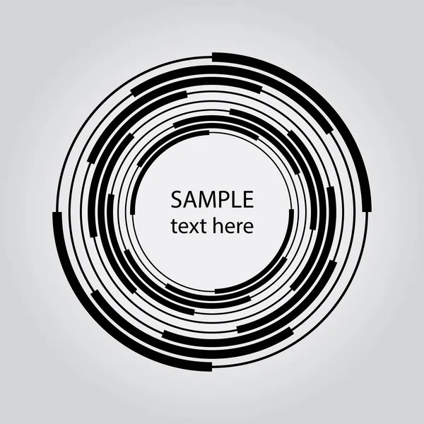 Rayas Concéntricas Radiales Negras Forma Redonda Arte Geométrico Elemento Diseño — Archivo Imágenes Vectoriales