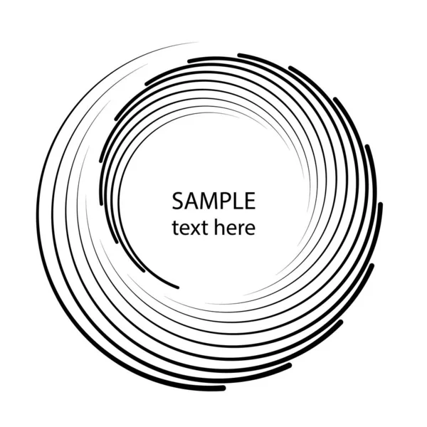 Listras Curvas Concêntricas Pretas Forma Espiral Ilustração Vetorial Elemento Design —  Vetores de Stock